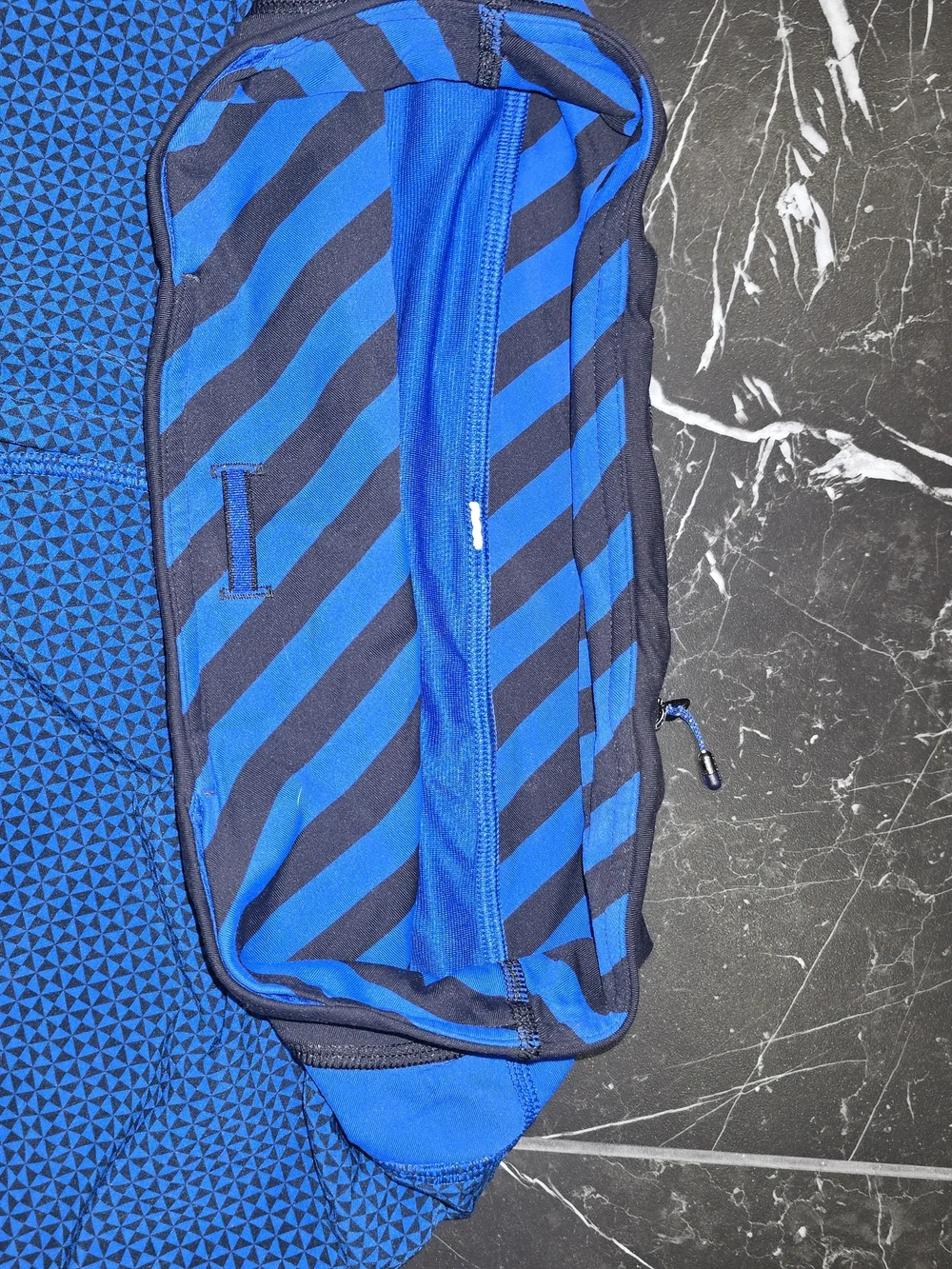 lululemon athletica Electric Blue Mesh Shorts with Black Waistband